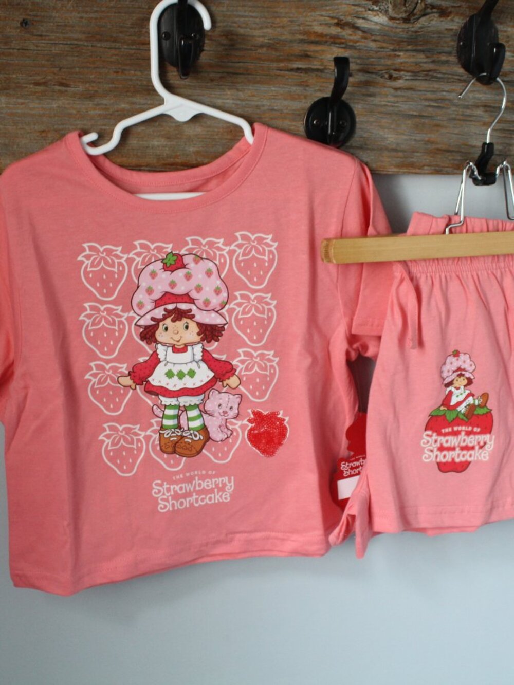 Classic Strawberry Shortcake Size S 7/8 2 Piece PJ Set